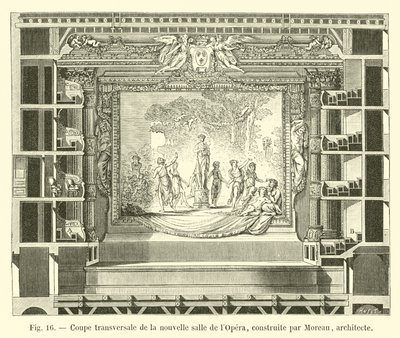 Az Opera új termének keresztmetszete, amelyet Moreau építész épített alkotó: French School