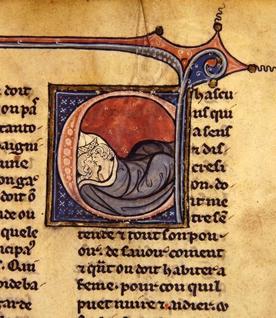 Pár ölelkező az ágyban (vellum) alkotó: French School