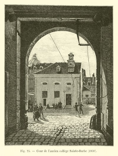 Az egykori Sainte-Barbe főiskola udvara, 1830 alkotó: French School