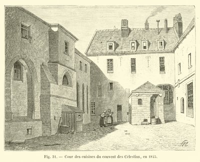 A Celestini kolostor konyhaudvara, 1845-ben alkotó: French School