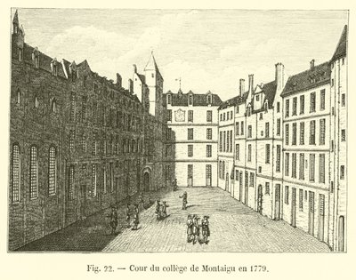 A Montaigui Főiskola udvara 1779-ben alkotó: French School