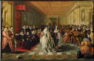 Udvari bál a Palais du Louvre-ban Anne, Duc de Joyeuse esküvője alkalmából ... alkotó: French School