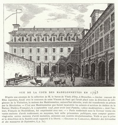 A Madelonnettes kolostor udvara, Párizs, 1793 alkotó: French School