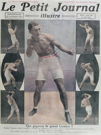 A Le Petit Journal borítója, amely a Carpentier és Dempsey közötti harcot mutatja be, 1921 alkotó: French School