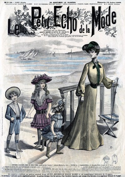 A Le Petit Echo de la Mode női magazin (heti újság) címlapja, július 12. 28. alkotó: French School