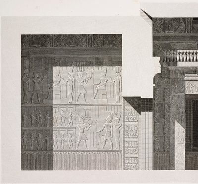 A kis déli templom keresztmetszete, részlet, Karnaki templomkomplexum, Théba, Luxor, Egyiptom alkotó: French School