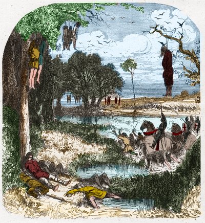 Crusade des Pastoureaux 1251-ben: Crusade de „petite gens”, parasztok; 1251-ben váltotta ki Szent Lajos fogságában a hetedik keresztes hadjárat során.metszet a „Histoire De France En Cent Paintings by Paul Lehugeur “” 1891-ben. alkotó: French School
