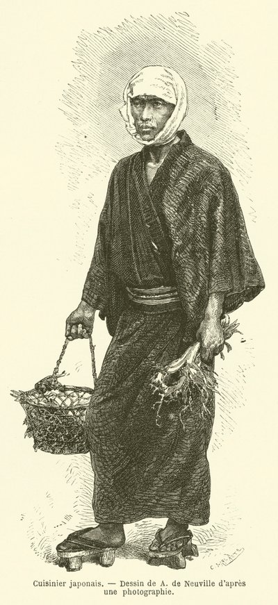 Japán szakács (metszet) alkotó: French School