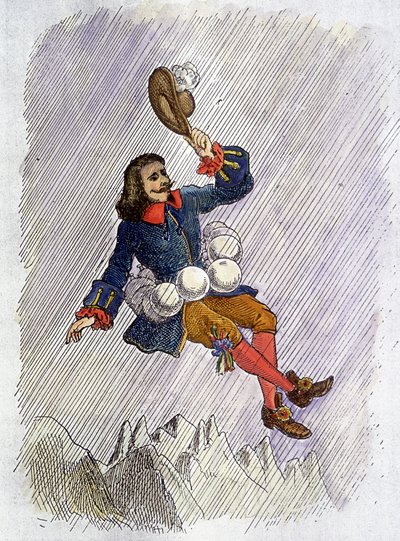 Cyrano de Bergerac a fiolái mellett, Cyrano de Bergerac regényének illusztrációja: "" L