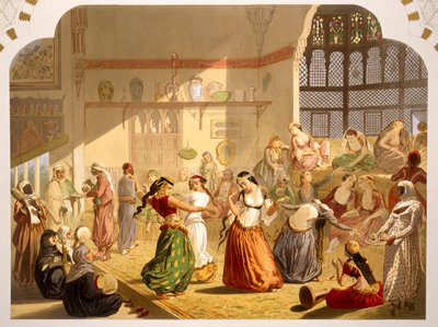Táncos ceremónia Kairóban, 1860 alkotó: French School