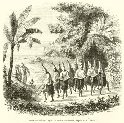 Yagua indiánok táncai (metszet) alkotó: French School