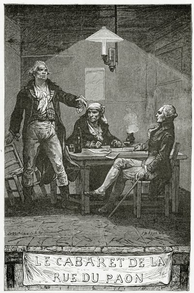 Danton, Marat, Robespierre - illusztráció a Quatre Vingt Treize-ből, 19. század (bw-metszet) alkotó: French School