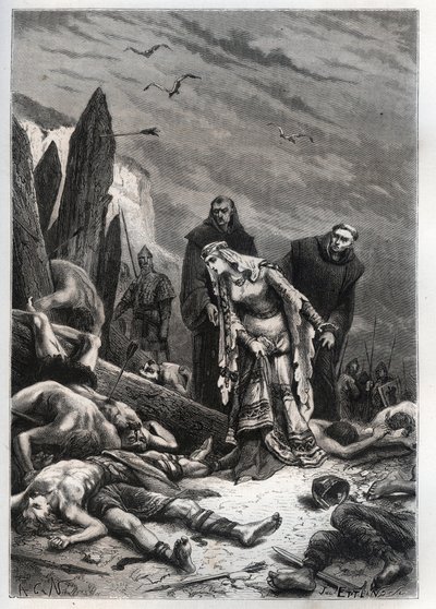 II. Harold király (1022-1066) halála a hastingsi csatában 1066-ban – Edith Swannesha (Swanneck), akit Edith la Juste-ként (1025-1086) ismernek, felfedezi férje, Ealdgyth (Szép Edit vagy Edith Swanneschal) holttestét. , felfedezve Harold Godwi holttestét alkotó: French School