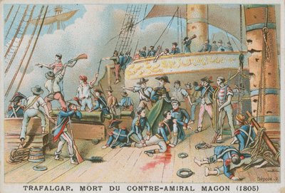 Magon francia ellentengernagy halála a trafalgari csatában, 1805 alkotó: French School