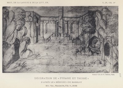 Pyramus és Thisbe díszítése (litho) alkotó: French School