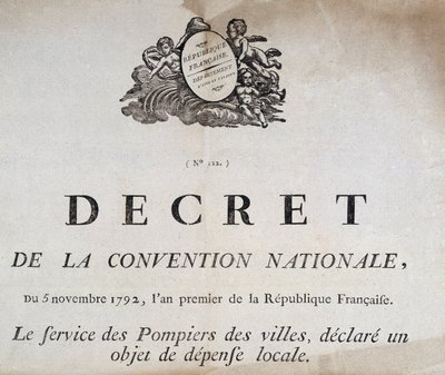 Az Országos Egyezmény 1792. november 5-i rendelete a városi tűzoltókról alkotó: French School