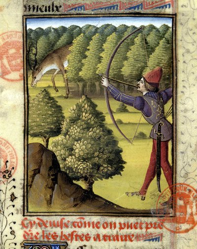Szarvasvadászat - Gaston Phoebus, Foix grófjának, Béarn urának „” vadászkönyvében” alkotó: French School