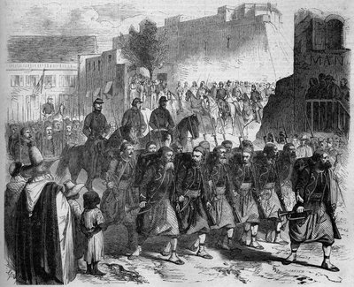 Tisztítsa meg a 2. Zouave-t, Kabylie-ből vissza, de Montauban tábornok előtt. Oran, Algéria alkotó: French School