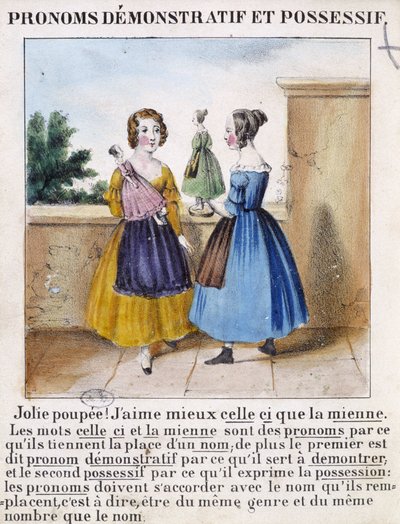 Demonstratív és birtokos névmások (2 lány játszik babákkal) - a „” La grammaire en images” nyelven” alkotó: French School