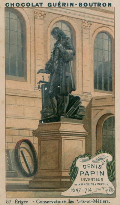 Denis Papin, a gőzgép feltalálója, 1647-1714, a Conservatoire des Arts-et-Metiers-ben emelték alkotó: French School