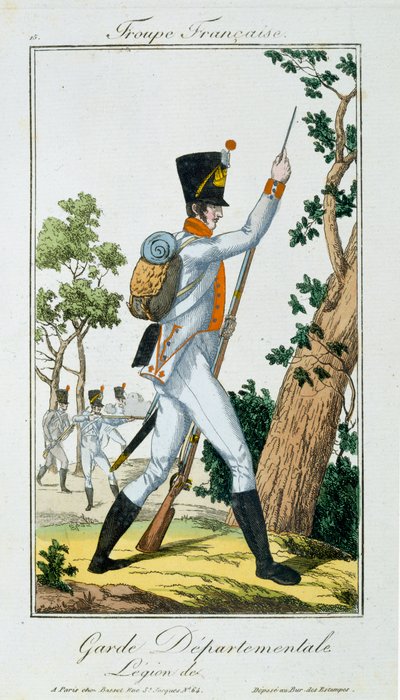 Osztályőrség, Troupes Francaises, kocsma. Bassetben, Párizsban, 1790 körül alkotó: French School