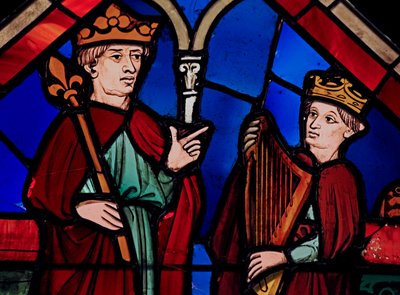 Dávidot és Sault ábrázolja, volt Ste Chapelle, Bay B alkotó: French School