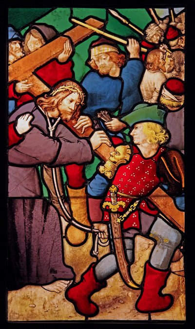 A Via Crucis ábrázolása; ex Chapelle a Hotel Clunyban alkotó: French School