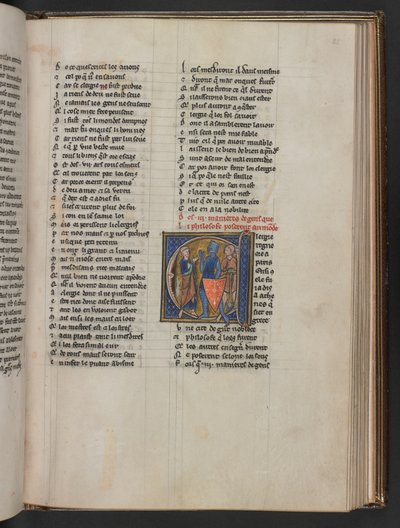 Az emberek III. modoráról, amelyet a filozófus a világ elé állított, Sienai Aldobrandinoból, A test rezsimjéből; Gautier of Metz, A világ képe, Sloane 2435 f.85 alkotó: French School