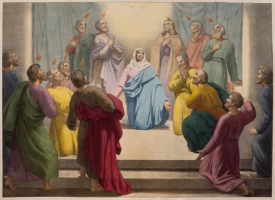 A Szentlélek alászállása, illusztráció az LHistoire Sainte katekizmusból, Charles Delagrave, Párizs, 19. század vége alkotó: French School