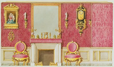 Tervezés egy szalonhoz a rue Fortunee-n, a Balzac által 1847-ben vásárolt házhoz (wc papíron) alkotó: French School