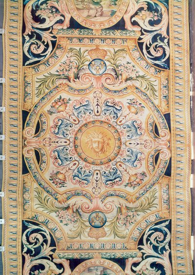 Részlet a Louvre-i Grande Galerie számára készült Savonnerie szőnyegről, 1680 körül (gyapjú) alkotó: French School