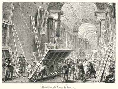 A Louvre Múzeum pusztítása (metszet) alkotó: French School
