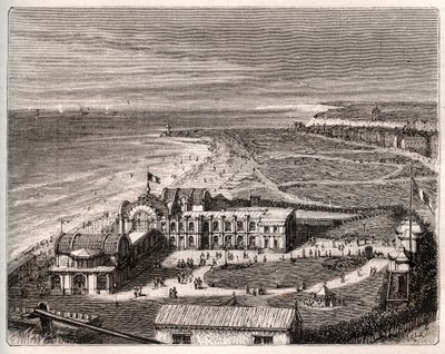 Dieppe - Normandia - V. A. Malt-Brown metszet a „La France illustrée: földrajz, történelem, statisztikai igazgatás” c. 1884 alkotó: French School