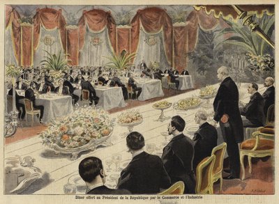 Vacsora a francia kereskedelem és ipar vezetőinek a párizsi tőzsdén, 1897 alkotó: French School