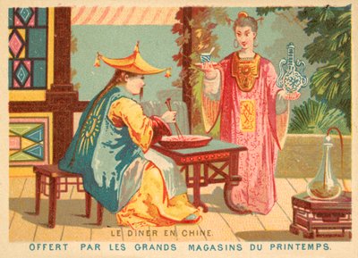 Vacsora Kínában (chromolitho) alkotó: French School