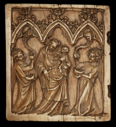 Diptichontábla Szűzzel és Gyermekkel és két angyallal, 1375-1400 alkotó: French School
