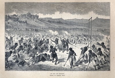 Felfedezte Kanadát: Sport. Az amerikai indián lacrosse játék. Gustave Dore rajza. A 19. század végi metszete Eugene Guenin „La nouvelle France”-jában. alkotó: French School