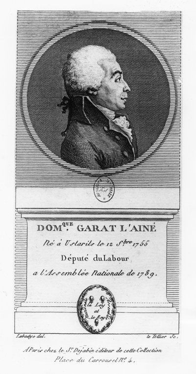 Dominique-Joseph, Garat grófja (metszet) alkotó: French School