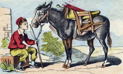 Szamár. Metszet „Buffon Alphabet des Animaux". 3. sorozat N 1. Epinal képalkotása, Epinal, 19. század vége. 16 oldal. Mérete: 28x21 cm alkotó: French School