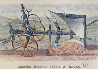 Kettős eke Brabant, amelyet Antoine Bajac talált fel, 1900 körül alkotó: French School