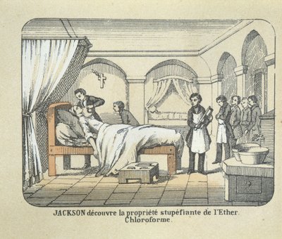 Dr. Charles Jackson (1805-80) felfedezi az éter érzéstelenítő tulajdonságait alkotó: French School