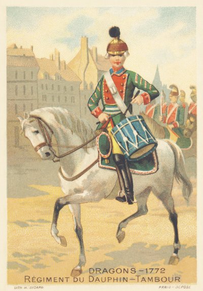 Dragoons, Regiment du Dauphin, Drambour 1772-ben alkotó: French School