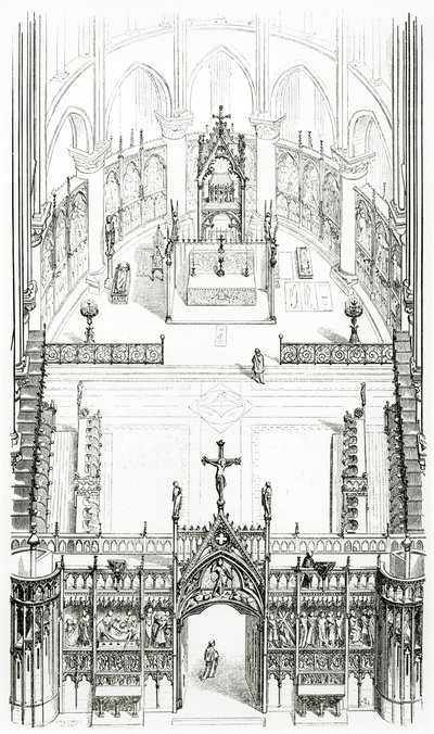 Rajz a 11-16. századi francia építészeti szótárból, 1861 alkotó: French School
