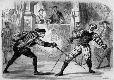 Párbaj Francois de Vivonne de la Chataigneraie és Guy de Chabot, Baron de Jarnac között, Saint Germain en Laye, Franciaország július 10. alkotó: French School