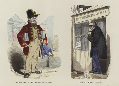 Kölni víz eladó, 1845, közíró, 1840 alkotó: French School