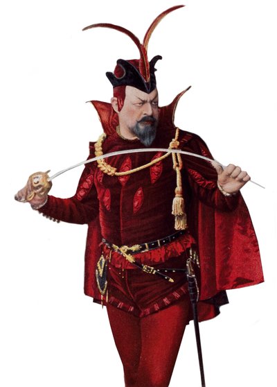 Edouard de Reszke Mephistopheles szerepében - Edouard de Reszke (1853-1917) Mephistopheles (Mephisto) szerepében a „Faust””” című filmben - „A Színházban” 1905.09.01-től alkotó: French School