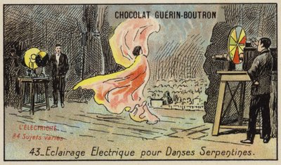 Elektromos világítás a szerpentin tánchoz (chromolitho) alkotó: French School