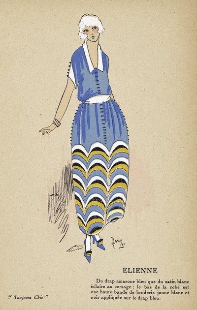 Elienne, a Toujours Chic, kiad. 1921-22 (sablonnyomat) alkotó: French School