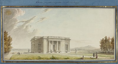 Mde zászlajának perspektivikus magassága. Du Barry (toll és fekete tinta akvarellel papíron) alkotó: French School