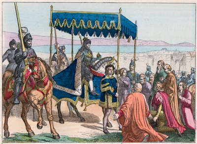 VIII. Károly (1470-1498) bejárata Nápolyban alkotó: French School